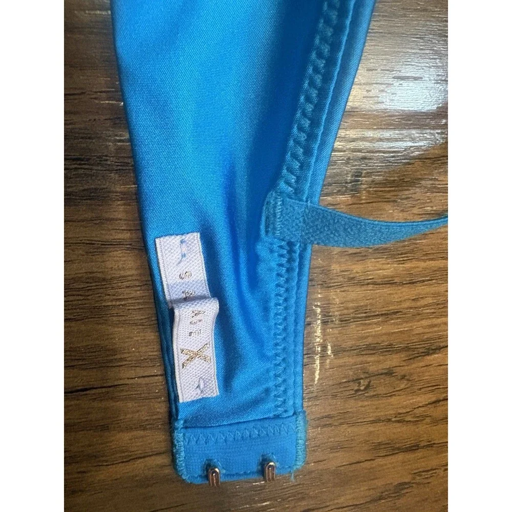SAVAGE FENTY Savage Not Sorry Microfiber and Lace Half Cup Bra BLUE 34B